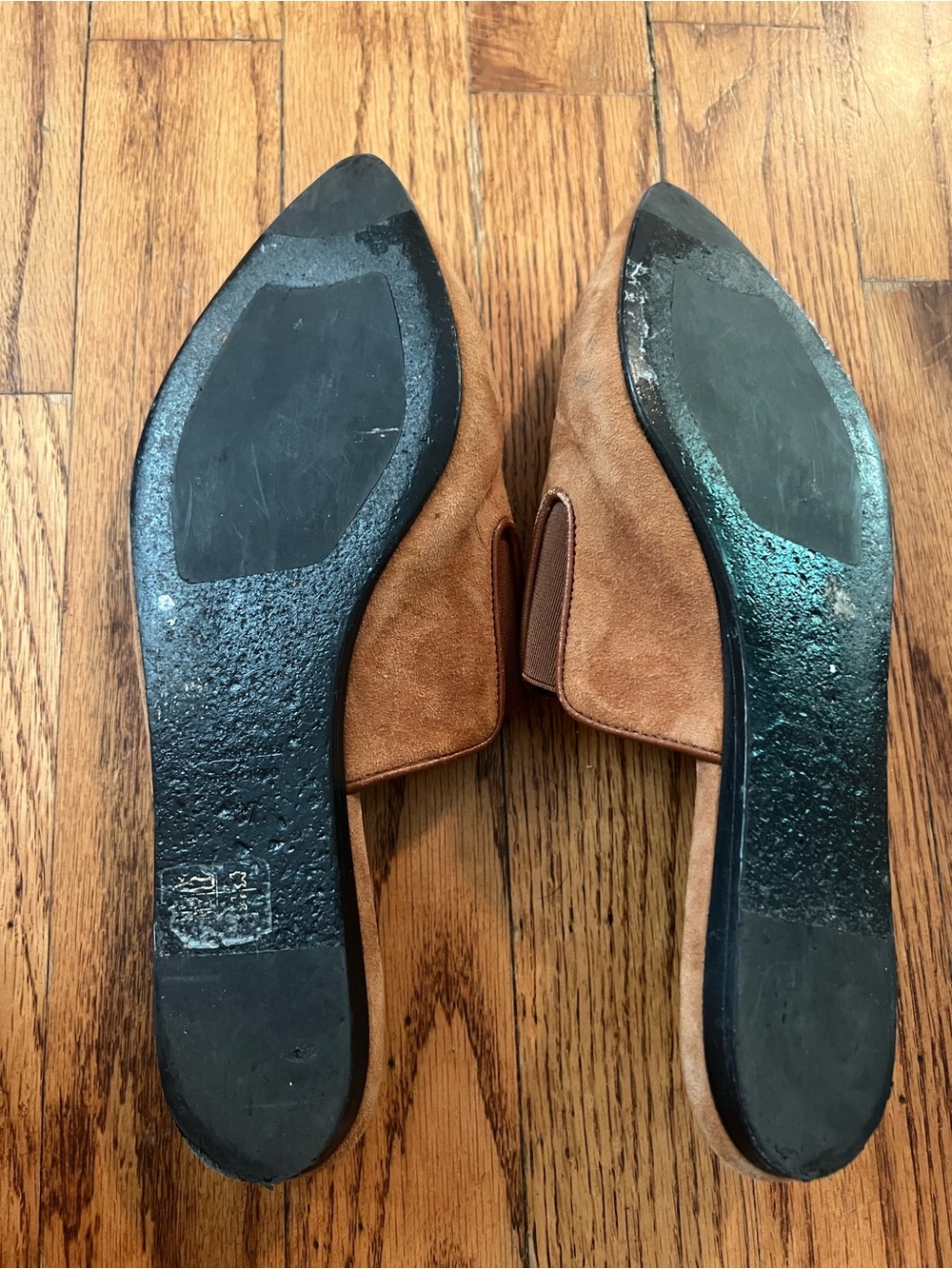Jenni Kayne Goatksin Suede Mules Cognac Brown Size 37/US 6.5 - Picture 6 of 7